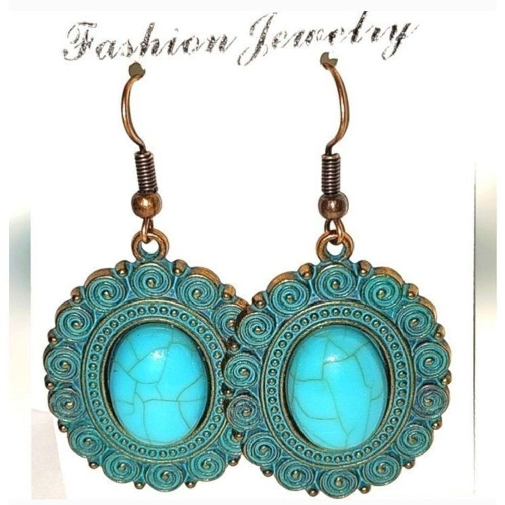 Gorgeous turquoiseโgypsy dangle boho Earrings